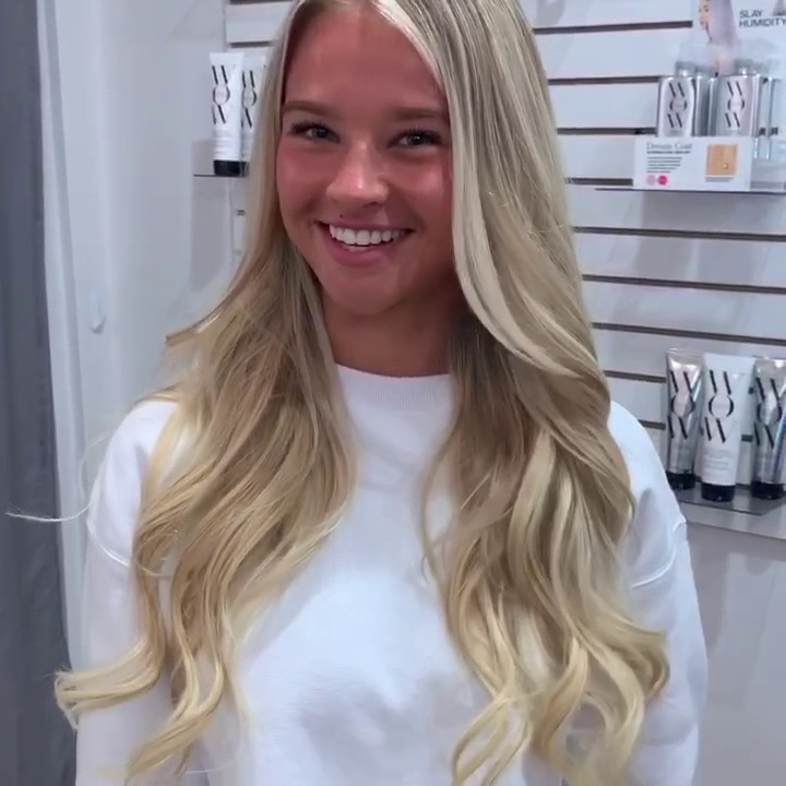 Long blonde extensions